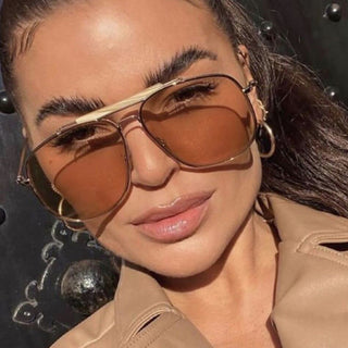 Crystal Luxe Aviators' Sunglasses