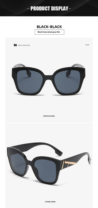 Lunettes de soleil à monture noire et verres gris