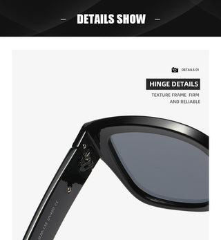 Lunettes de soleil à monture noire et verres gris