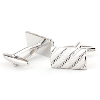Oxford Stripe Silver Cufflinks