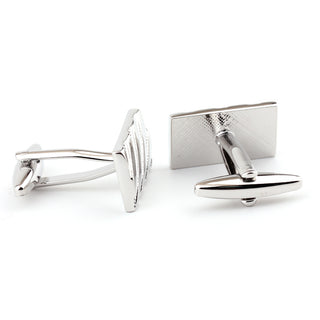 Oxford Stripe Silver Cufflinks