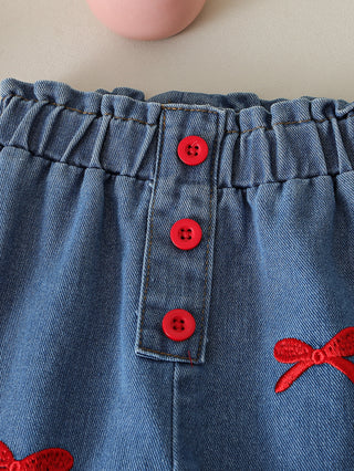 Ruby Ribbon Denim Set
