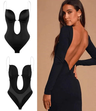 High Waist 30D Fabric Tummy Control Bodysuit with Nubuck Shoulder Straps