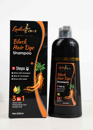 Black Hair Dye Shampoo – 3-in-1 Formula (500ml)
