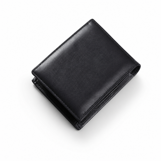 Men's Genuine Leather Black Bifold Wallet – Classic & Functional