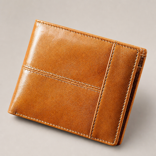 Men's Oil-Wax Genuine Leather Bifold Wallet