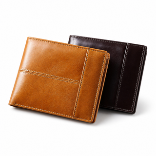 Men's Oil-Wax Genuine Leather Bifold Wallet