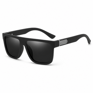 Men’s Premium Polarized Sports Sunglasses – Matte Black Rectangular Frame