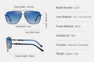 Men's Oversized Square Aviator Sunglasses – Gradient Lens Collection  Copy title