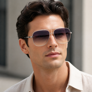 Men's Oversized Square Aviator Sunglasses – Gradient Lens Collection  Copy title