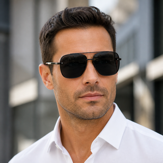 Men's Oversized Square Aviator Sunglasses – Gradient Lens Collection  Copy title