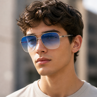 Men's Oversized Square Aviator Sunglasses – Gradient Lens Collection  Copy title